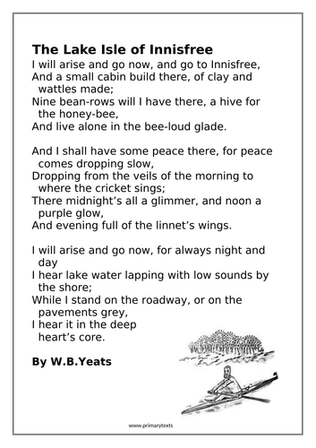 The Lake Isle of Innisfree Poem: PPT, Worksheets and Activities