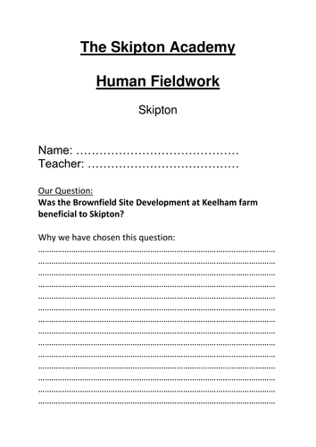 An example of the data collection, presentation and Evaluation for NEW AQA Geography GCSE Fieldwork
