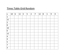 Times Table Timed Challenge Grids - In order and random grids ...
