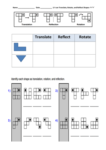 2D Shape: Reflect, Rotate, Translate