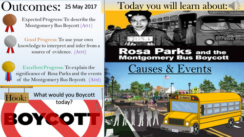 rosa parks bus boycott signs