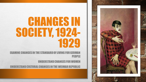 Weimar and Nazi Germany: 1.4 Changes in society, 1924-1929 | Teaching ...