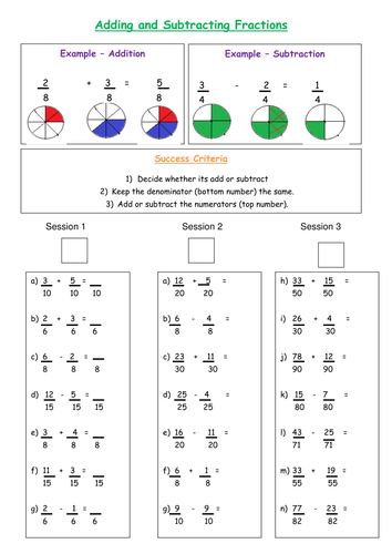 Skill Drill - Column addition and subtraction, short division, missing ...