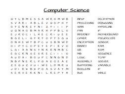 computer science lesson starter word searches  Teaching Resources