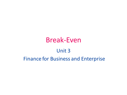 Break-even assessment lesson