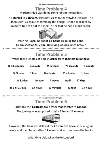 time problem solving tes