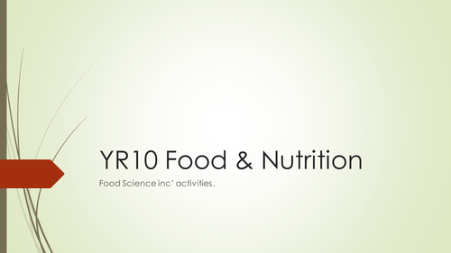 WJEC GCSE KS4 Food & Nutrition: Food Science Terms + activities / Food Preparation and Nutrition