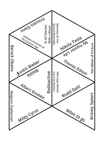 Biography and Autobiography titles Tarsia puzzle | Teaching Resources