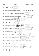 Year 6: Mental Arithmetic Tests | Teaching Resources