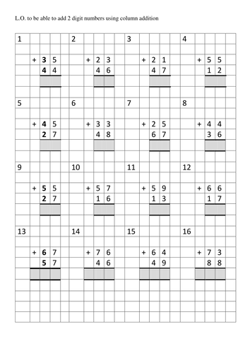 differentiated column addition and subtraction teaching resources