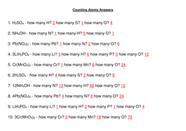 Counting Atoms Worksheet | Teaching Resources