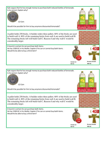 Percentages step by step lesson and resource pack and assesment x 4 ...