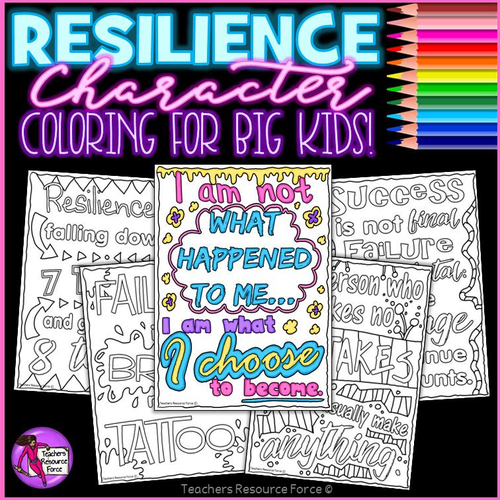 Character Education Resilience Colouring Pages