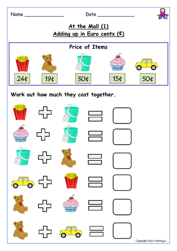money euros and cents presentation lesson plans worksheets