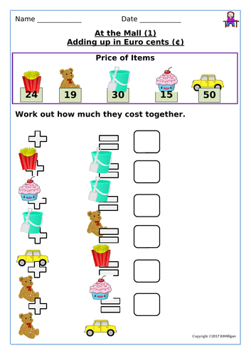 money euros and cents presentation lesson plans worksheets