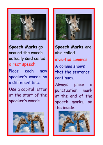 Speech Marks Bookmark