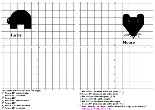 Rotation Worksheet with answers | Teaching Resources