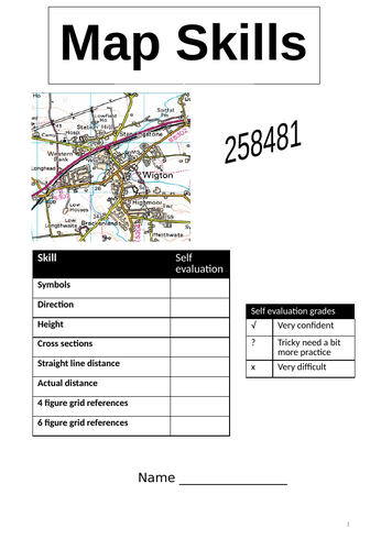 Key Stage 3; OS maps - 4 four figure grid references | Teaching Resources
