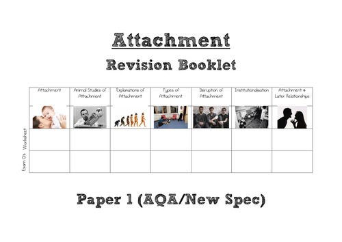 AQA A Level Psychology (New Spec) Attachment WHOLE TOPIC Revision Book [Paper 1]