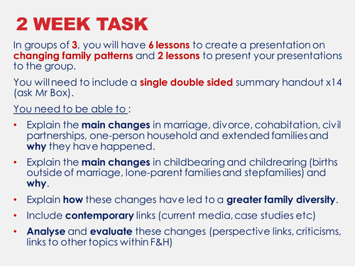 AQA Sociology - Families and Households [FULL TOPIC] | Teaching Resources