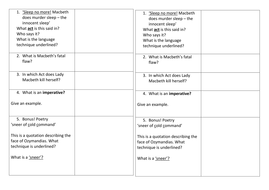 5 a day English Literature starters | Teaching Resources