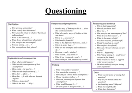 Socratic questioning help sheet | Teaching Resources