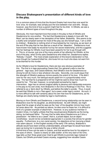 Essay on racism and manipulation in othello 1077 words image