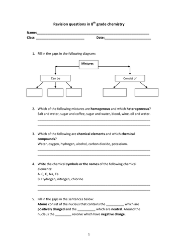 Chemistry Revision Questions