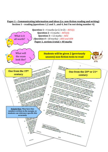 OCR English Language GCSE - Overview of Q1,Q2 and Q3 (paper 1 ...