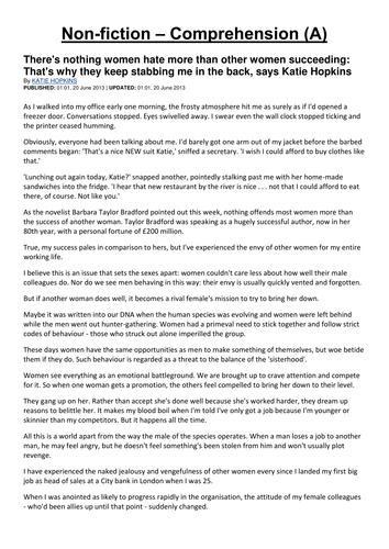 English Language Paper 2: Comprehension