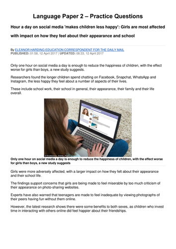 AQA English Language Paper 2: Practice Exam