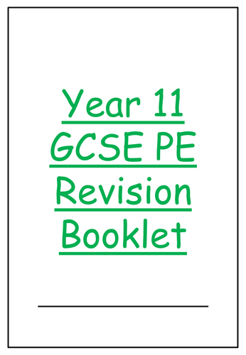 GCSE PE EDEXCEL 9-1 APPLIED ANATOMY REVISION BOOKLET | Teaching Resources