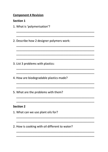 Old spec AQA ELC Science Component 4 Revision