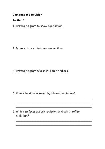 Old spec AQA ELC Science Component 5 Revision
