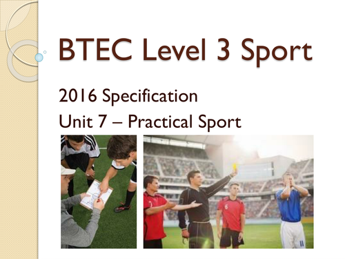 Btec Level 3 Sport 2016 New Specification Unit 7 Learning Aim D