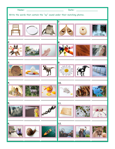 Phonics Vowel Team AY Photo Worksheet | Teaching Resources