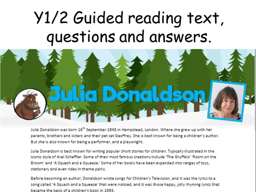 Julia donaldson guided reading pack year 1 2 teaching resources