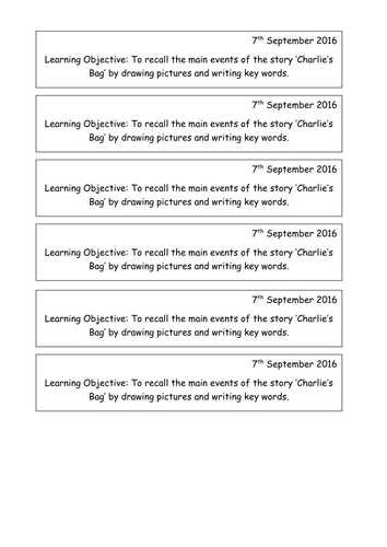Charlie's Bag Yr2 KS1 Resources
