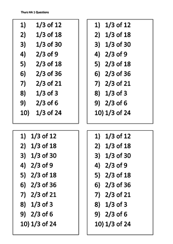 fractions of a number resources teaching resources