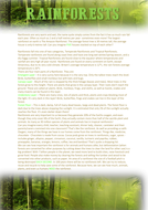 Rainforest homework ideas picture