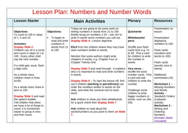 Numbers/Number Words (2) from 21-100, Presentation, Lesson Plan ...