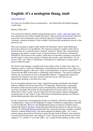 AQA A Level English Language Paper 2 Question 3 Texts and exemplar ...