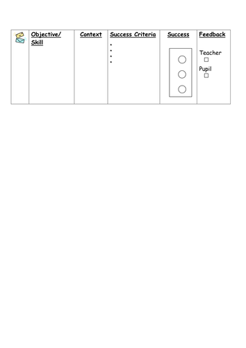 Editable success criteria template