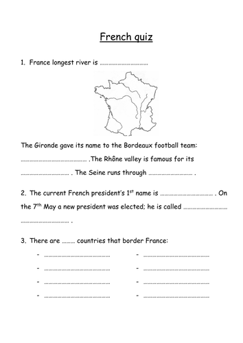 French Quiz | Teaching Resources