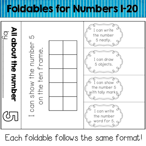 Numbers 1-20 Foldables | Teaching Resources