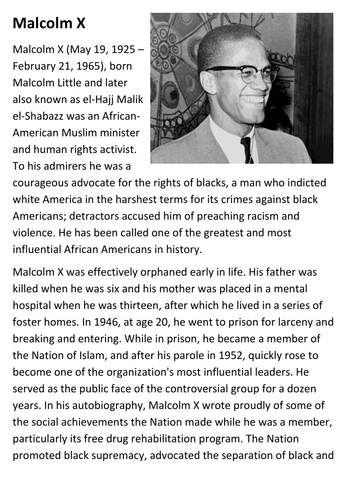 summary of malcolm x biography