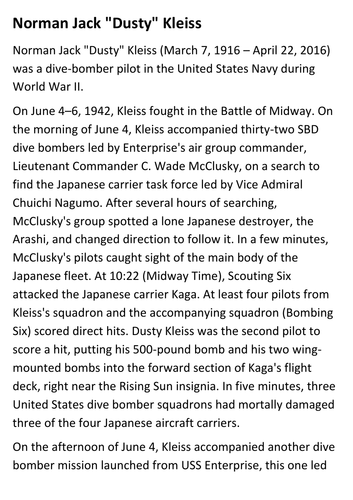 The Battle of Midway Handout