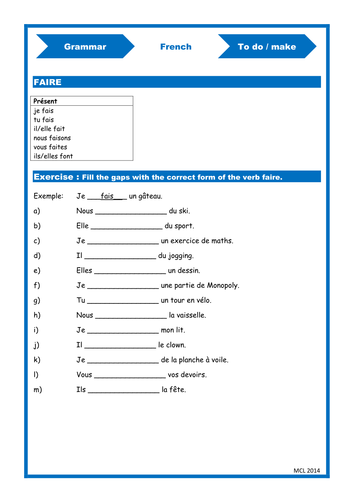 french-conjugation-aller-faire-13-gcse-teaching-resources