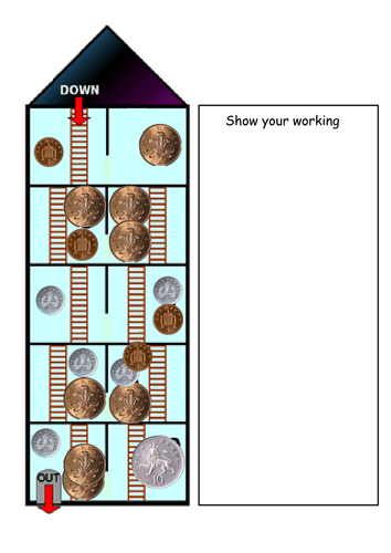 Mental addition - Money tower activity - Mastery - Maths