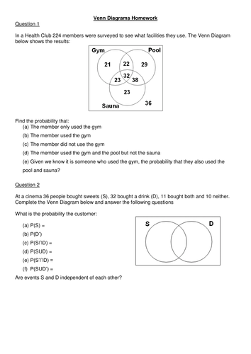 Venn Diagrams & Probability | Teaching Resources